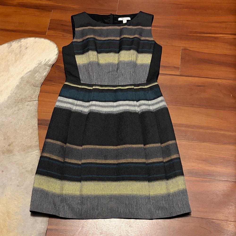 Boss Multicolor Striped Midi Dress Sz 6